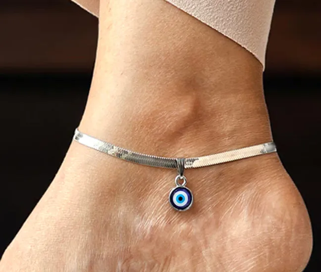 Evil Eye Snake Anklet