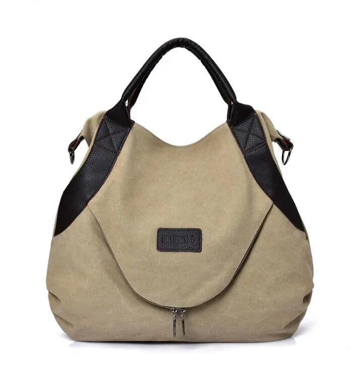 High-End Canvas Commuter Handbag Medium Large Capacity