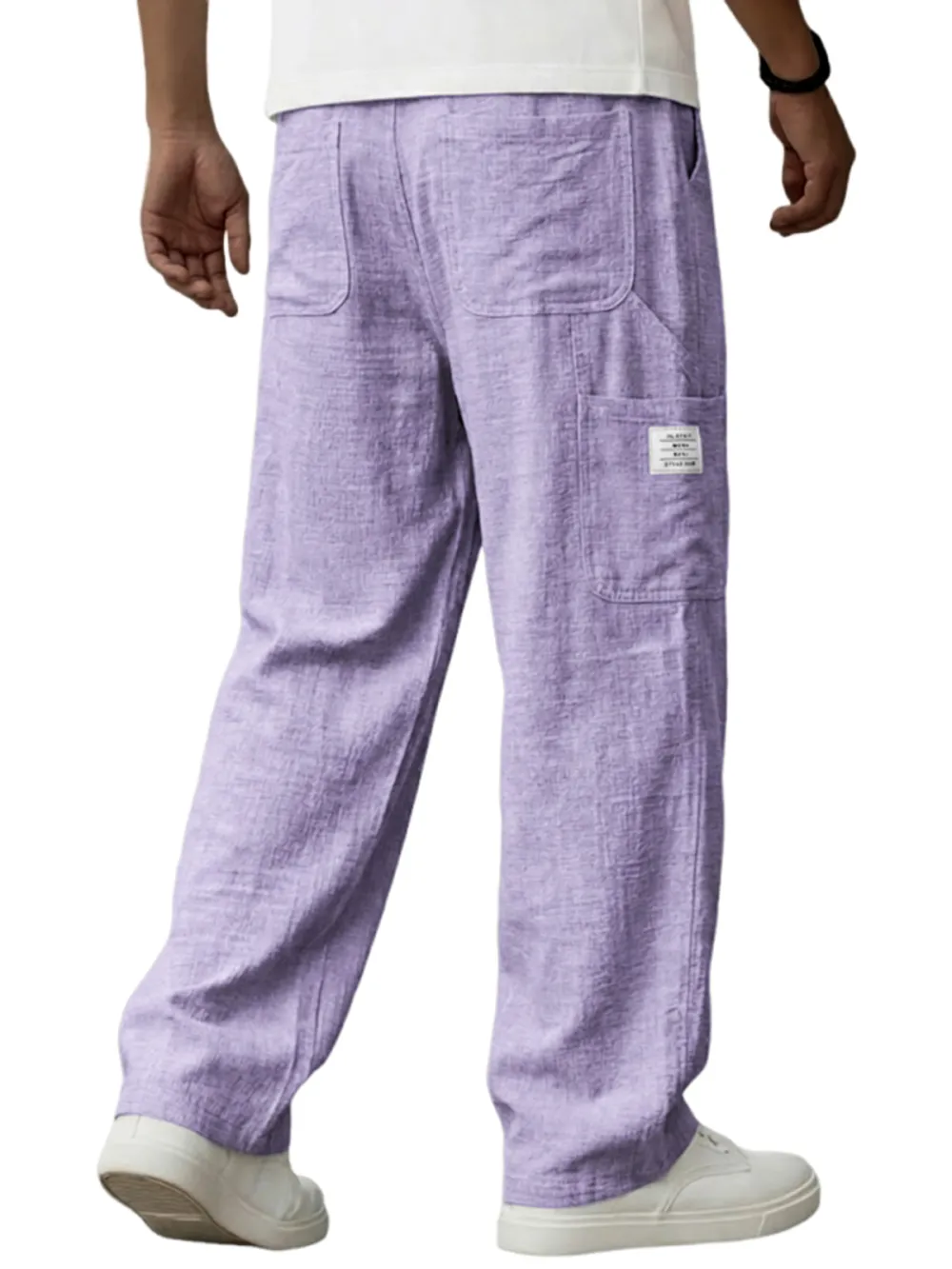 Linen Blend Utility Pocket Trousers