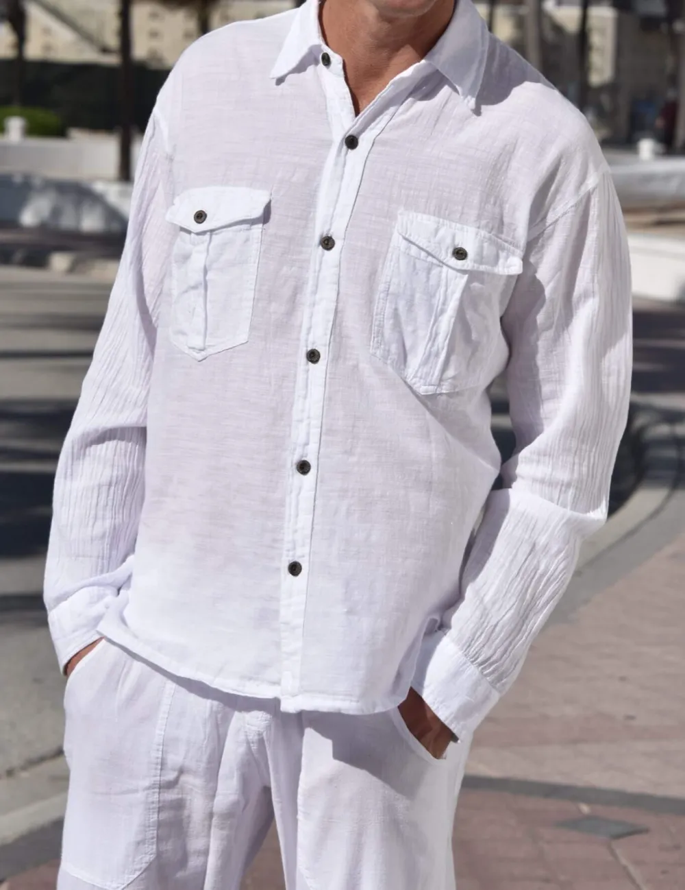 Men's Pocket Detail Woven Shirt