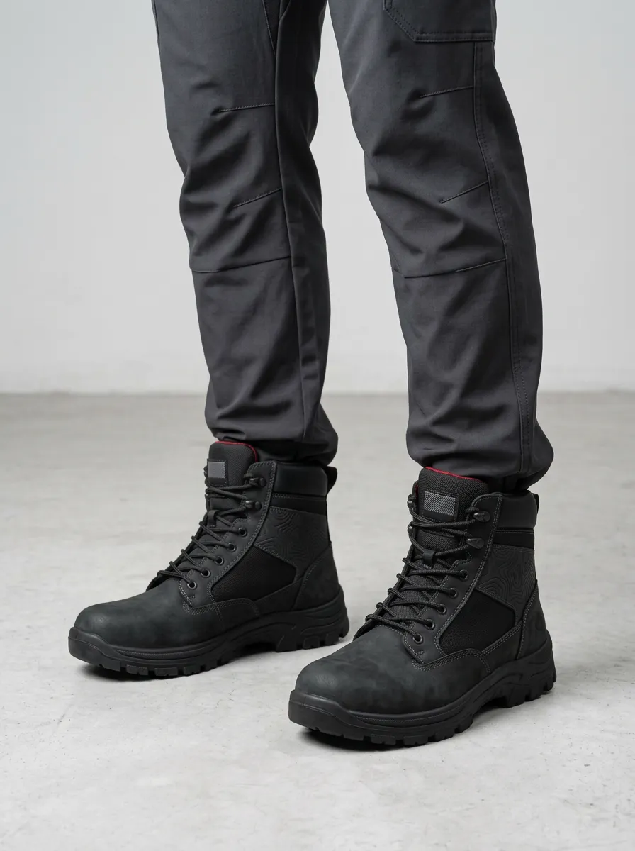 Men's Utility Topographic Pattern Work Boots