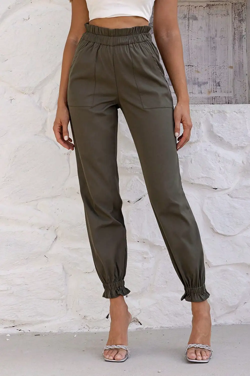 Relaxed High Waist Pocket Detail Pants