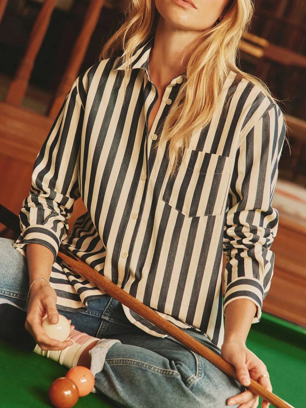 Daily Red & Cream Stripe Shirt