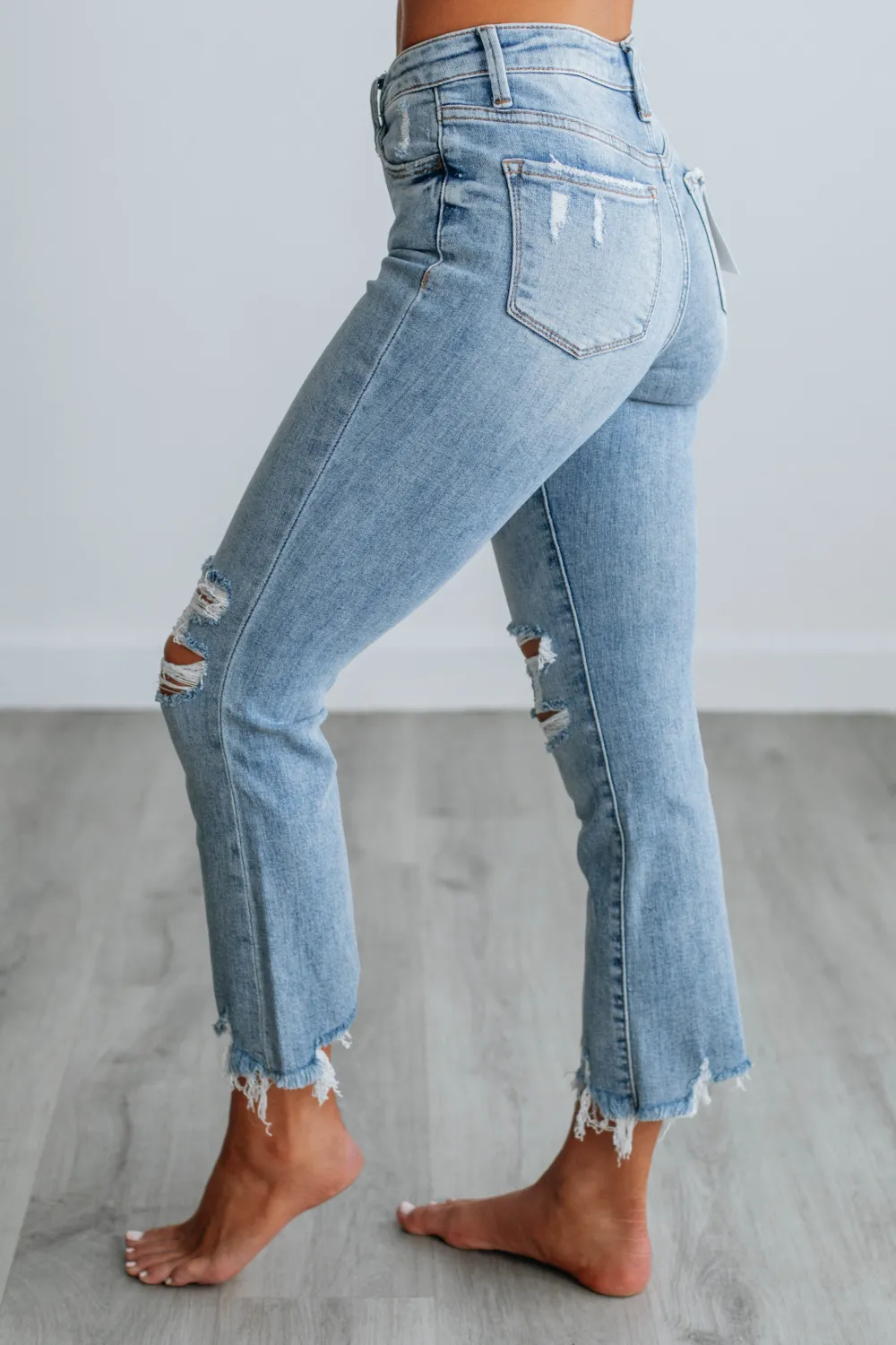 Women's High Rise Cropped Zip Fly Jeans