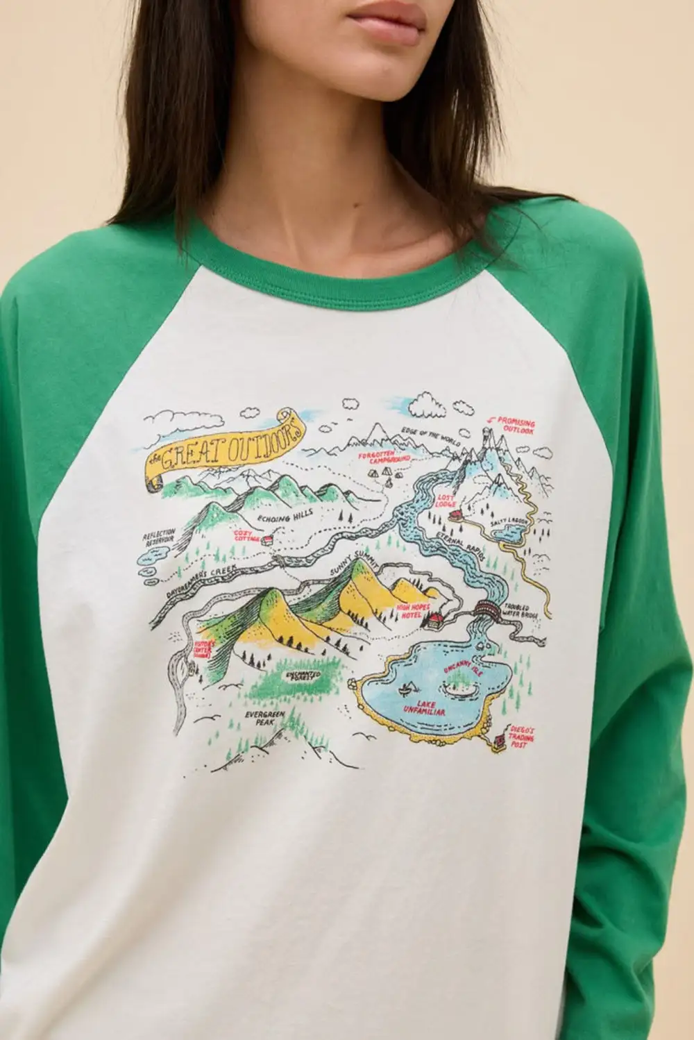 Raglan Sleeve Long Sleeve Oversized Relaxed Tee
