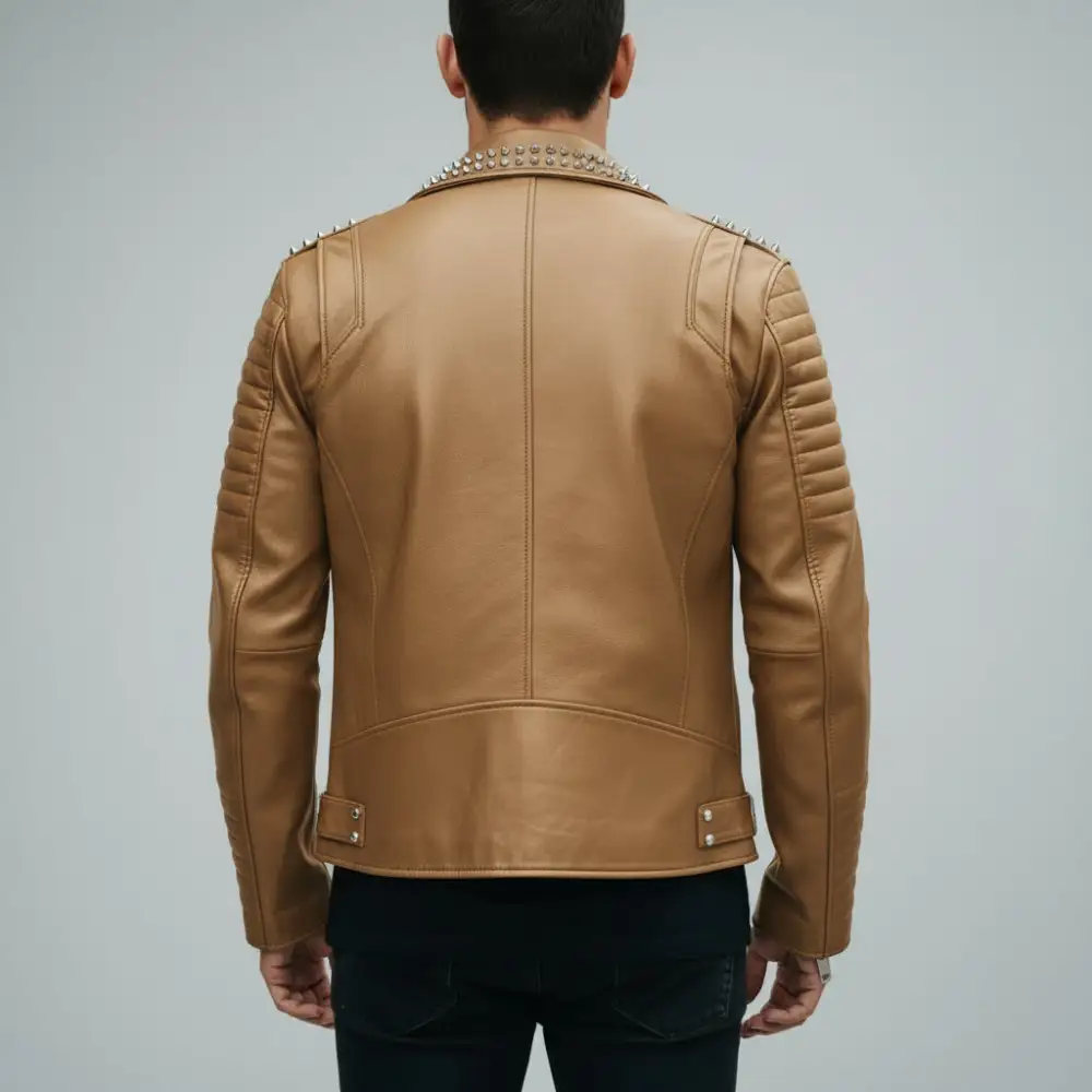 Lambskin Biker Motorcycle Studded Jacket