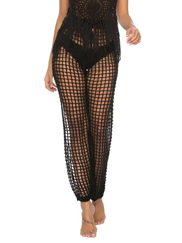 Feminine Hollow Trousers Knitted Pants Swimsuit