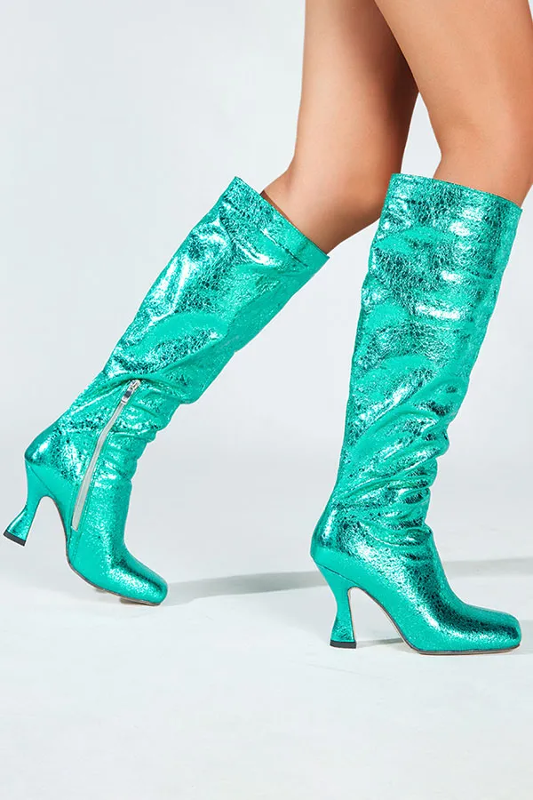 Bright Square-Toe Boots