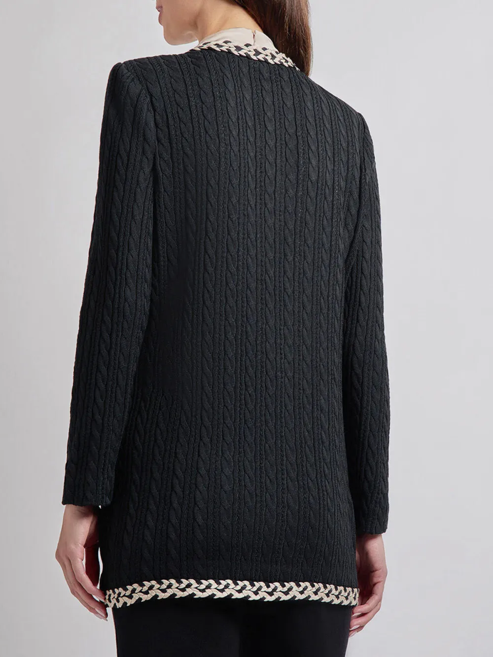 Contrast Colored Medium Length Jacket