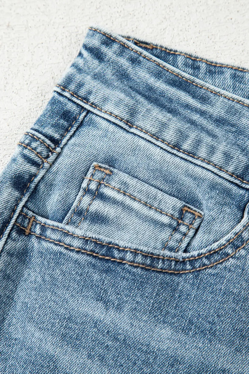 Women's Raw Hem Ripped Open Knee Fit Flare Jeans