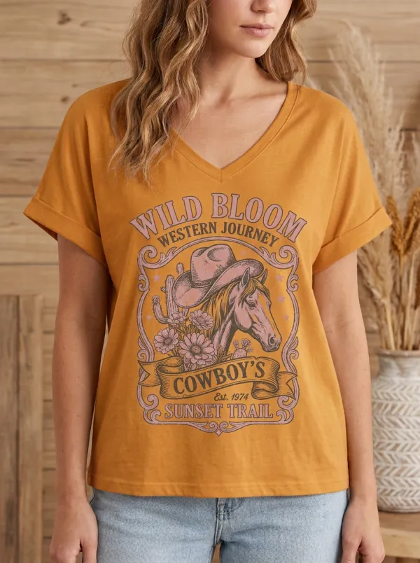 Easy-Wear Cactus Women's V-Neck T-Shirt