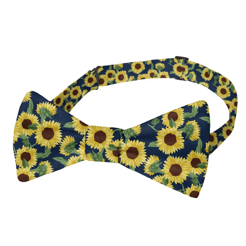 Sunflower Floral Motif Bow Tie