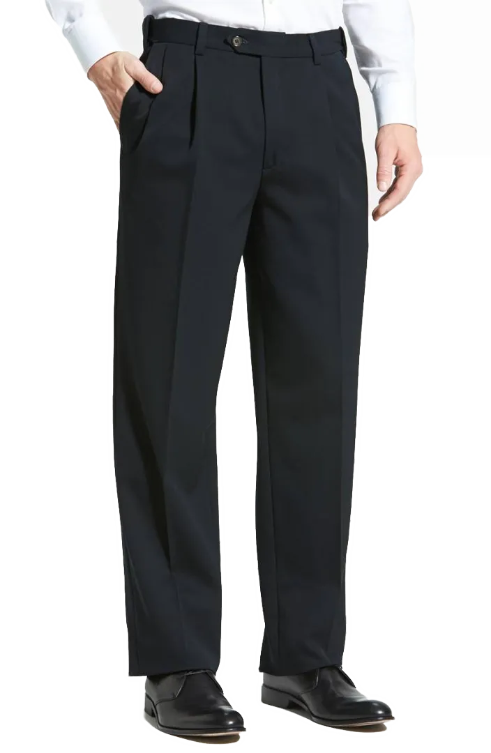 Modern Gabardine Performance Flat Front Pleated Front Regular Rise Trousers