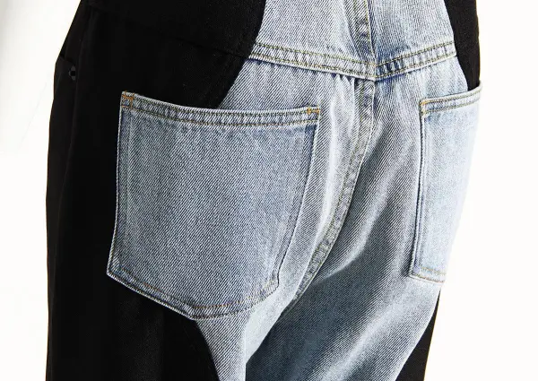 High-Waist Wave-Pattern Wide Straight Jeans