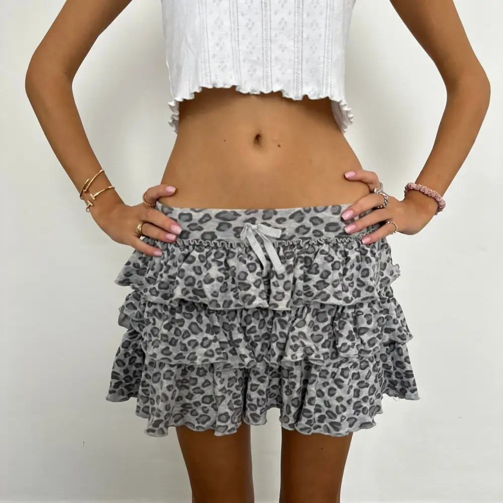 Layered Ruffle Soft Mini Skirt