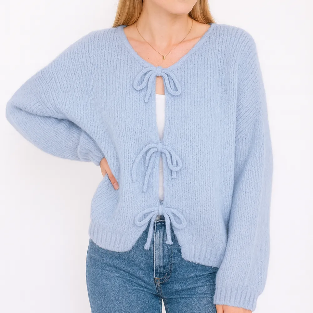 Tonal Wool Cotton Oversized Longline Cardigan