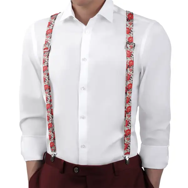 Estate Garden Floral Pattern Suspenders