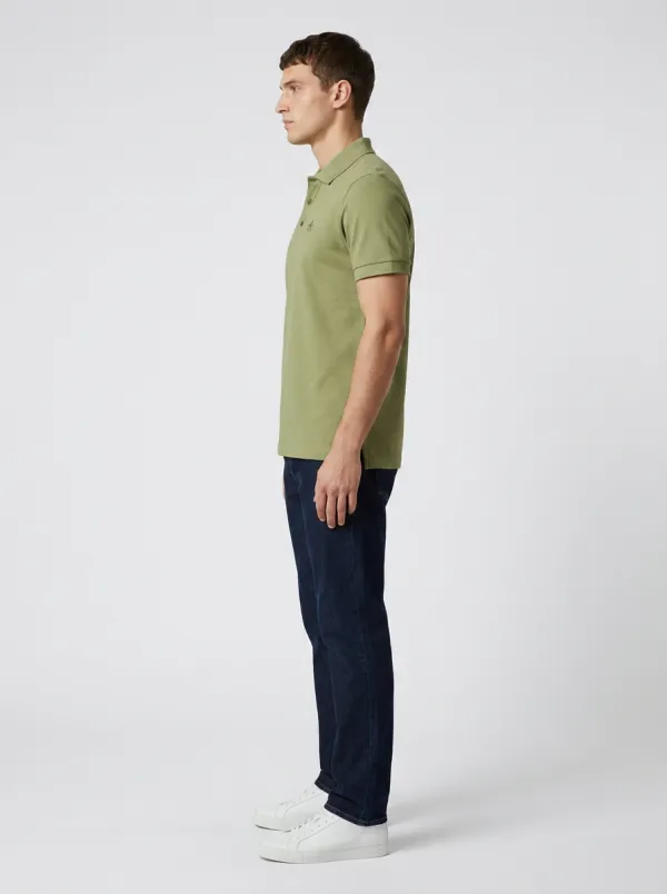 Compass-Detail Embroidered-Detail Outdoor-Inspired Men's Polo Shirt