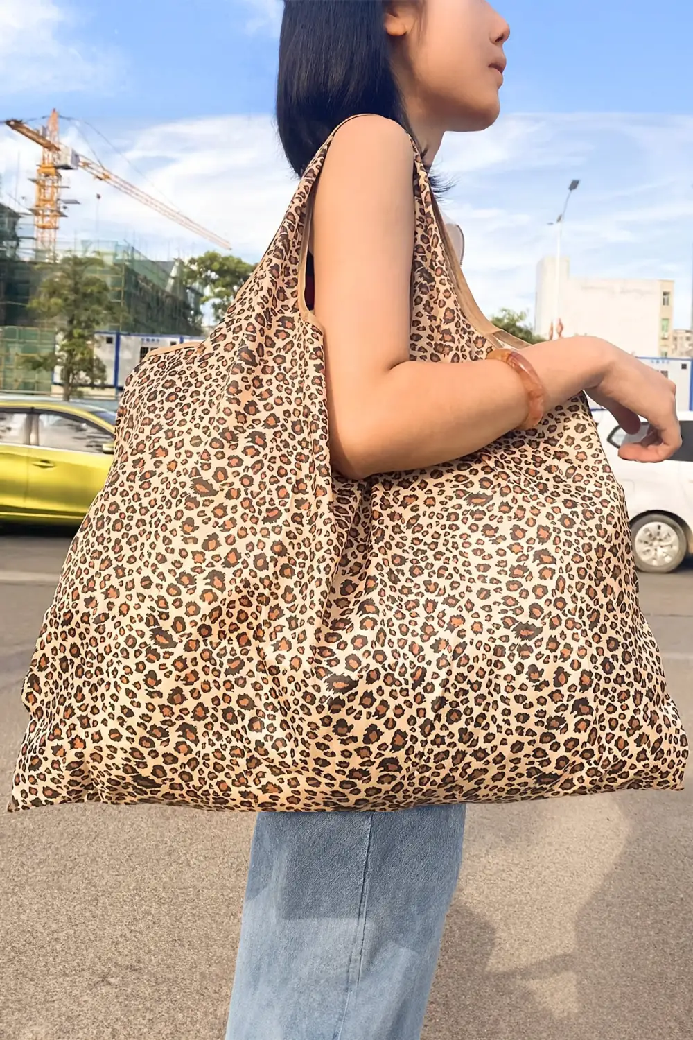 Leopard Print Reusable Shopping Tote