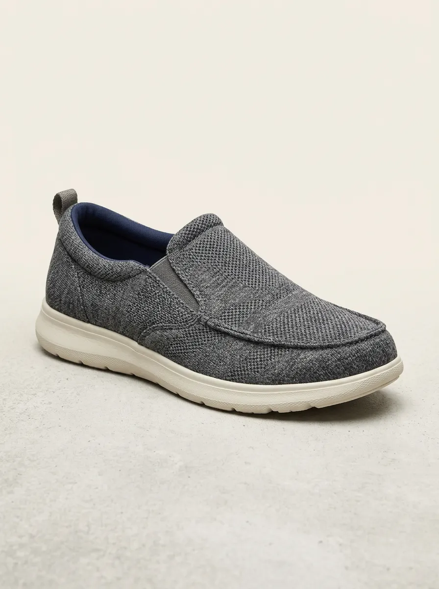 Outdoor-Inspired Knit Slip-On Collection Men's Stretch Canvas Shoes