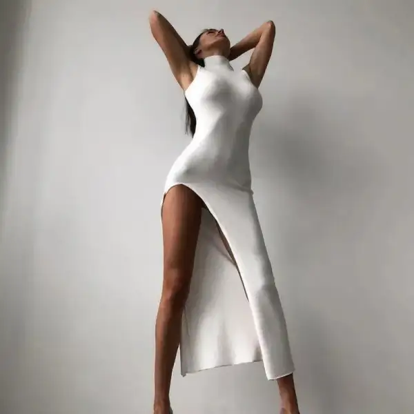 High Split Midi Dress
