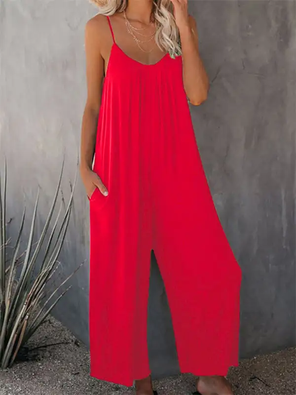 Trousers Clean Side Pocket Loose Spaghetti Accessory