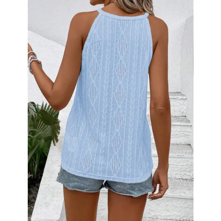 Openwork Grecian Neck Tank