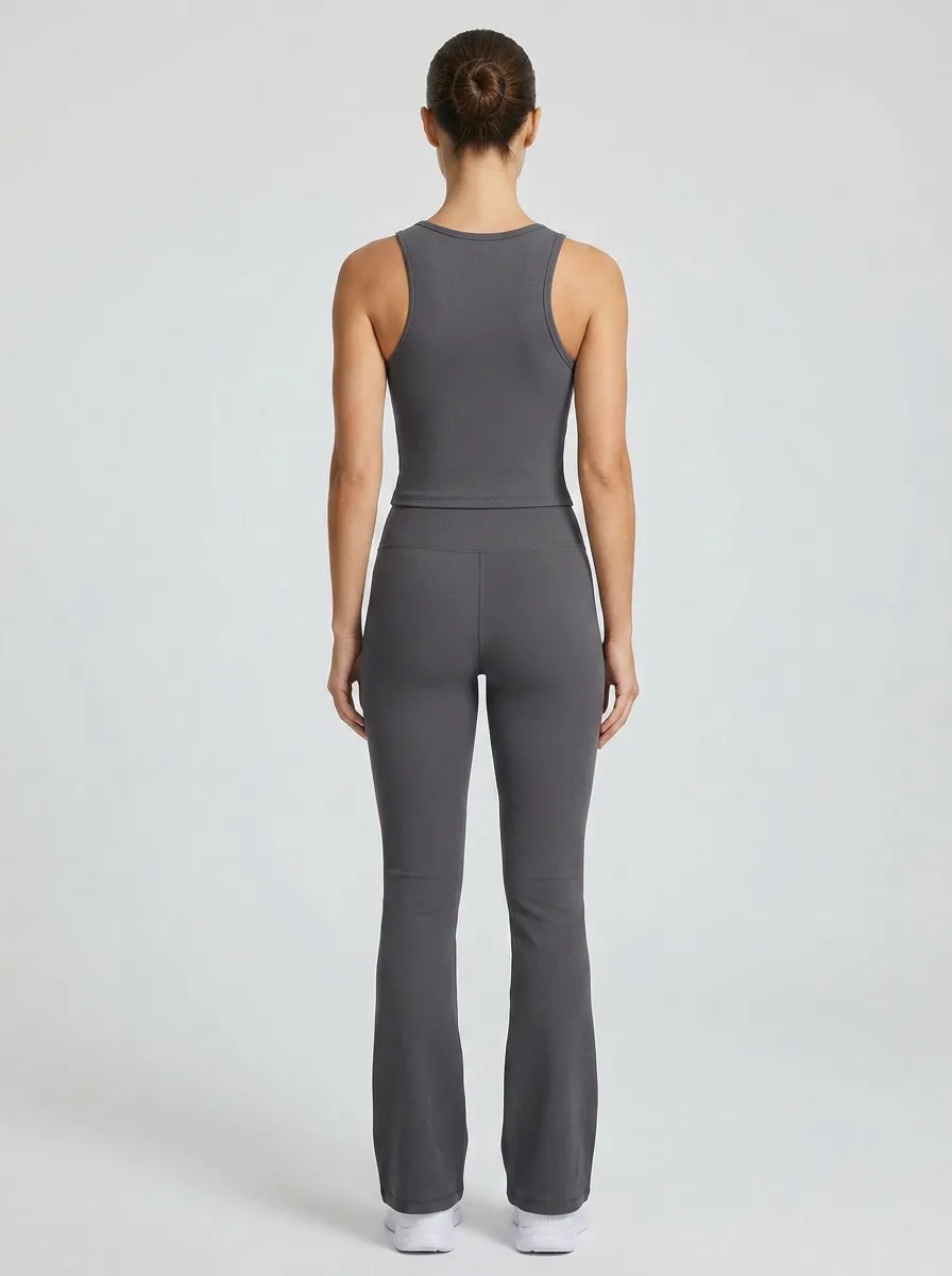 Training Lounge-Look Women's Tank Top Flare Pants Active Set