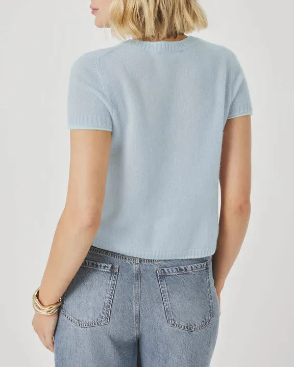 Boxy Cotton Rib Short Sleeve Sweater