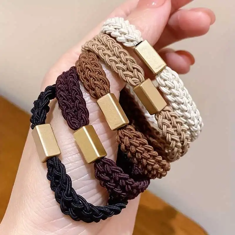 Women's Trendy Braided Elastic Hair Ties Ponytail Holders Set