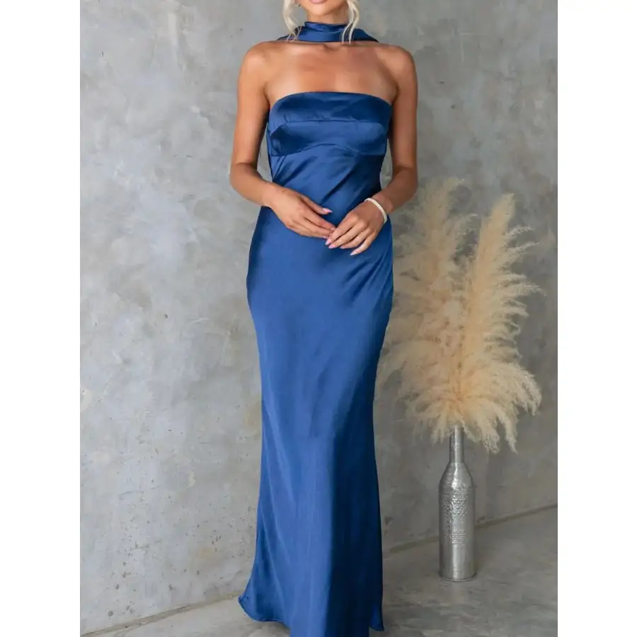 Satin Tube Maxi Dress