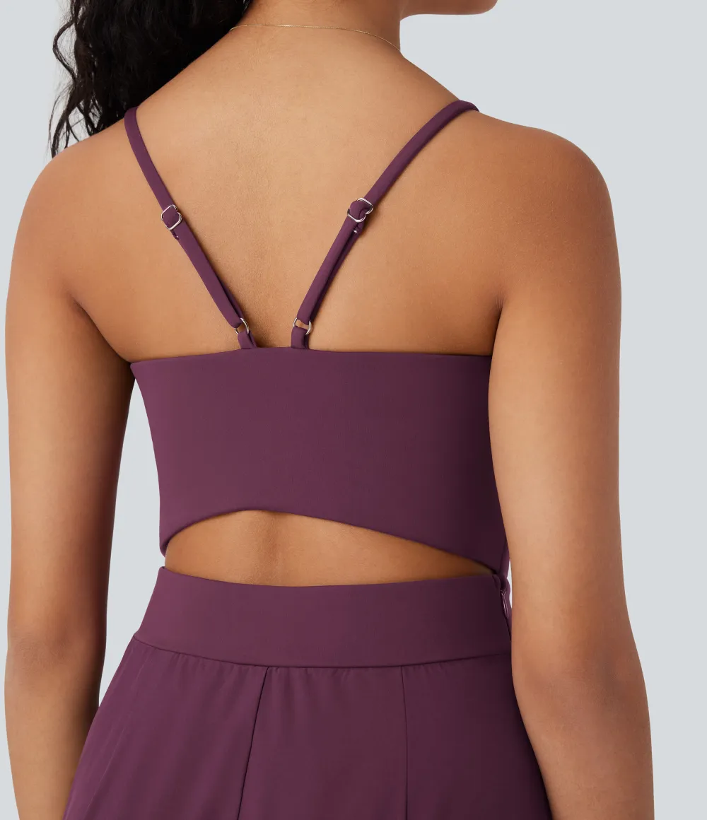 Breezeful Wide Leg Quick Dry Casual Slip Jumpsuit with Pockets-Easy Peezy Edition