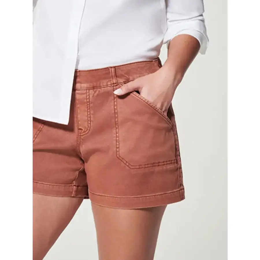 Pocketed Washed Denim Shorts