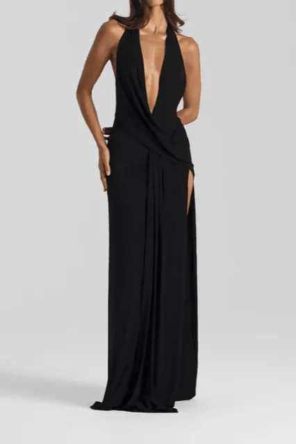Black Halter Gown