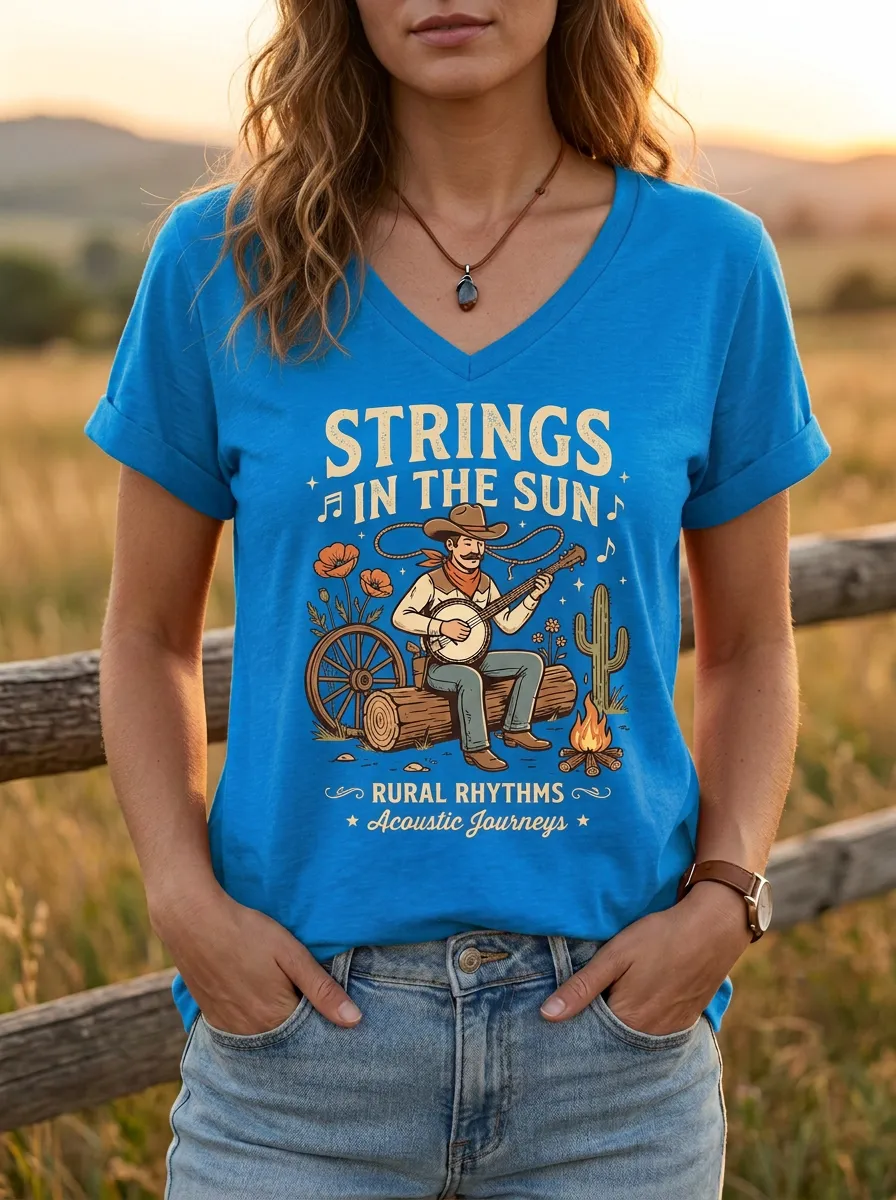 Refined Banjo Women's V-Neck T-Shirt