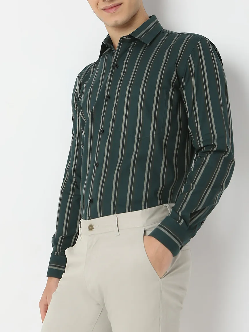 Striped Slim Fit Breathable Men's Formal Shirt