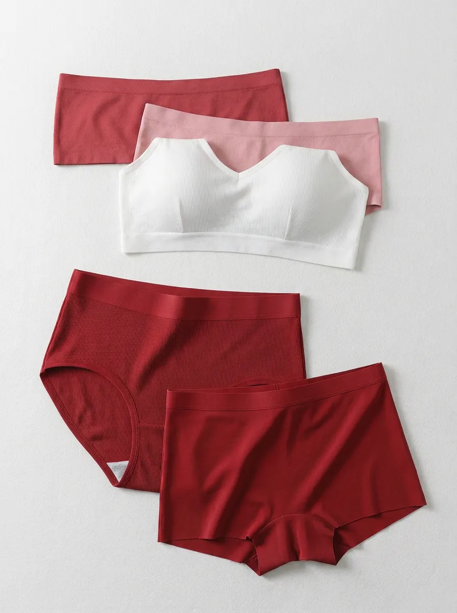 Ribbed Seamless Underwear Set