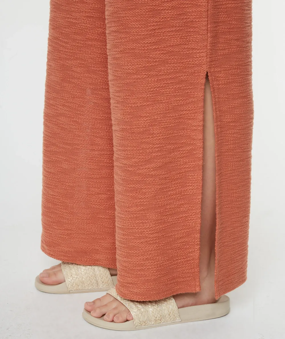 High-Waisted, Fine-Textured Women's Wide-Leg Pants