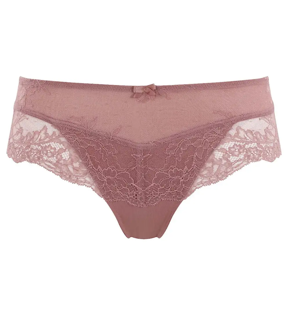 Mid-Rise Stretch-Lace Floral Cheeky Brief Panty