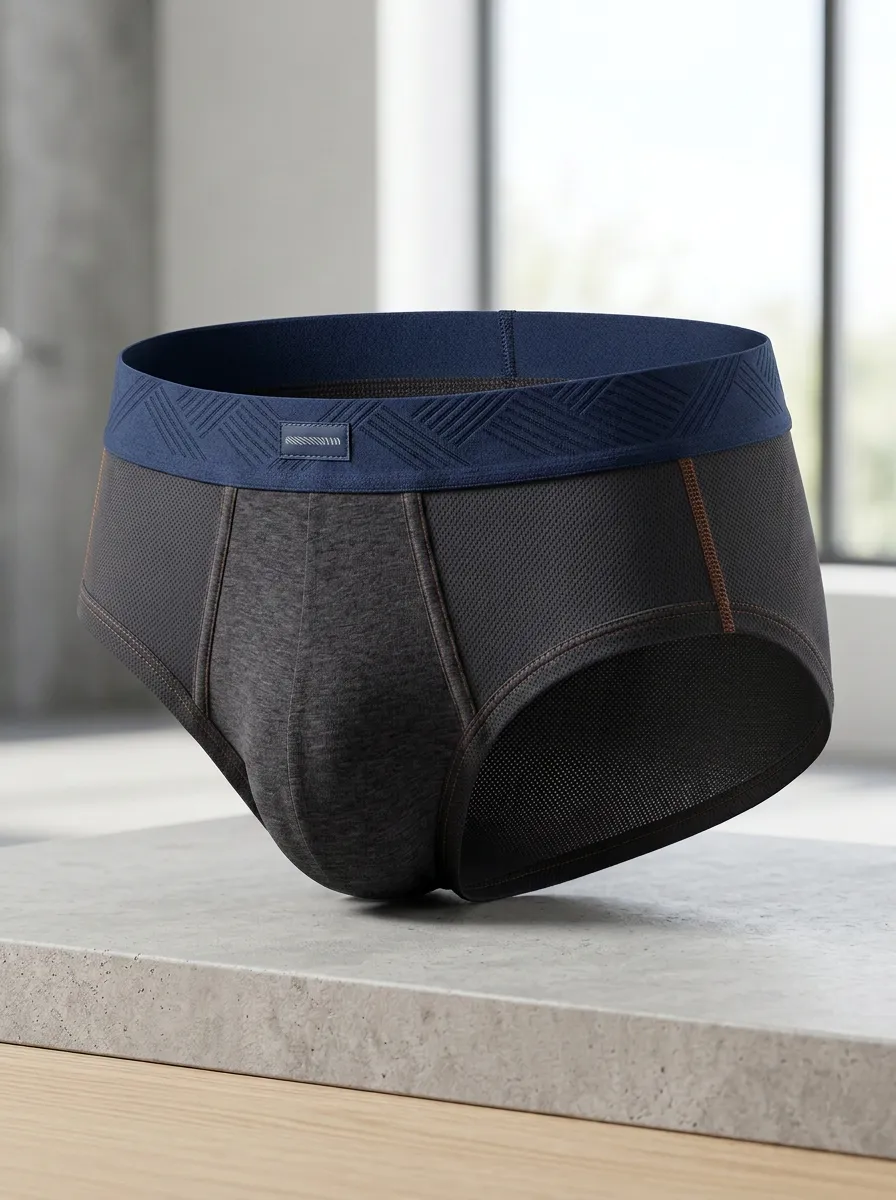Men's Athletic Performance Mesh Colorblock Printed Briefs