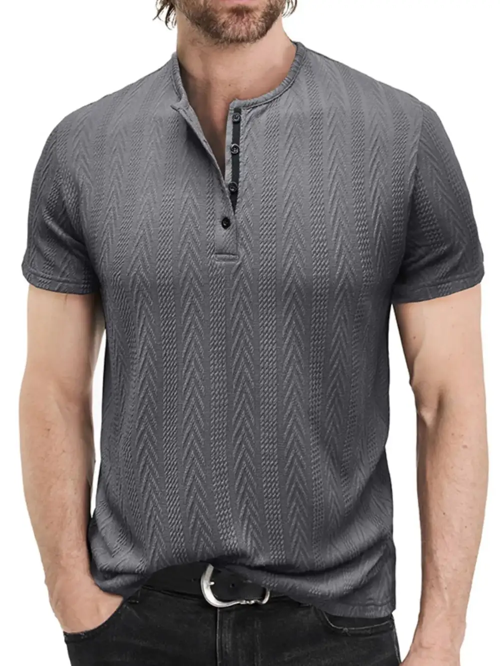 Easy Fit Textured Collared Polo Shirt