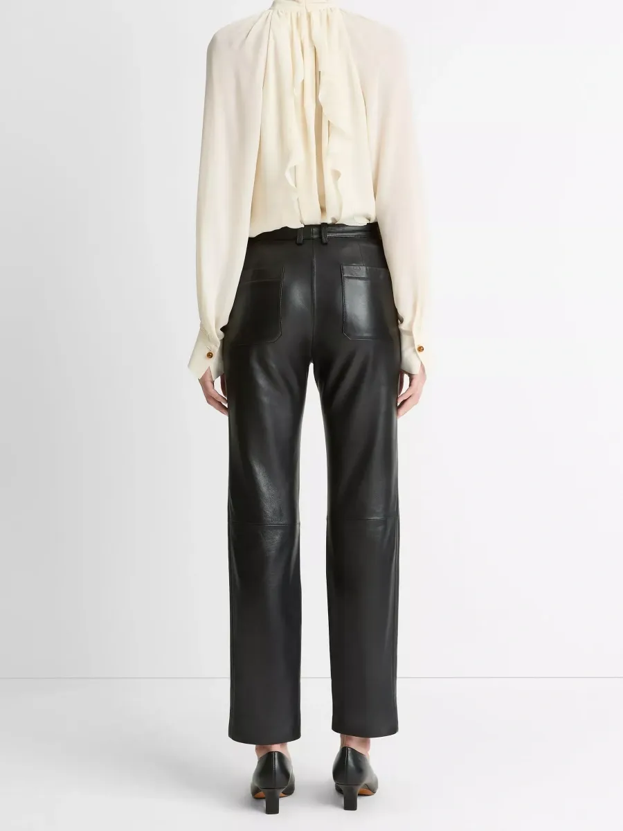 Cropped Leather Pants