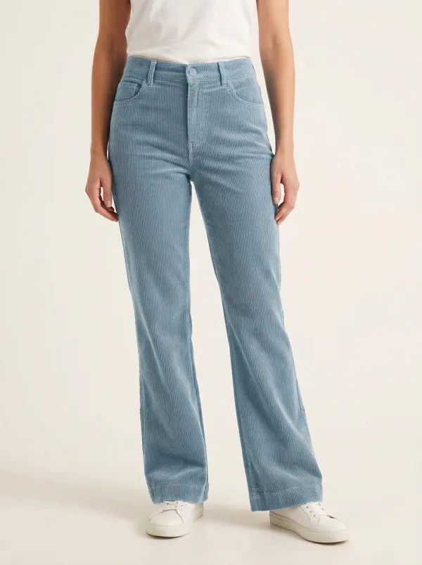 Women's Five-Pocket Mid-Rise Straight-Leg Corduroy Pants