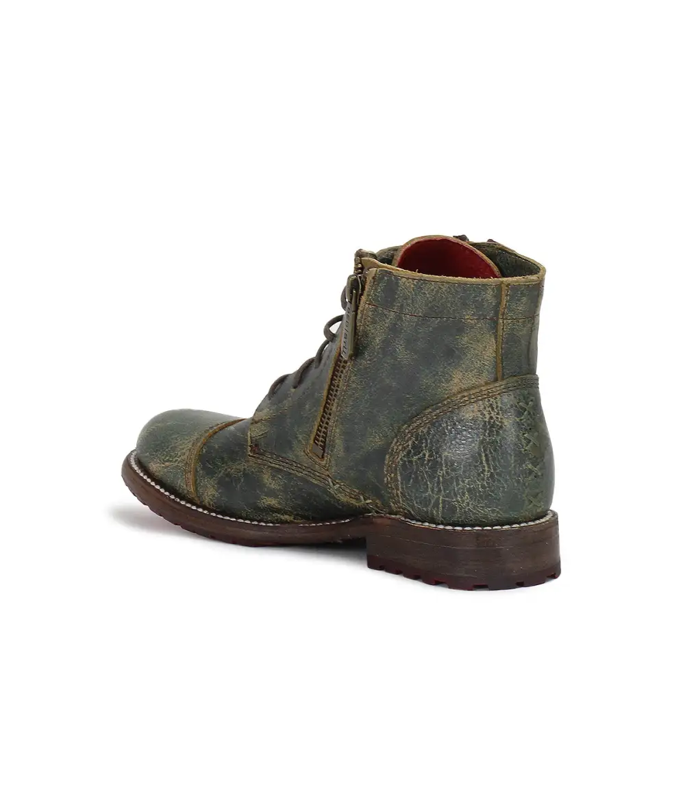 Cap-Toe Contrast-Stitched Combat Boots