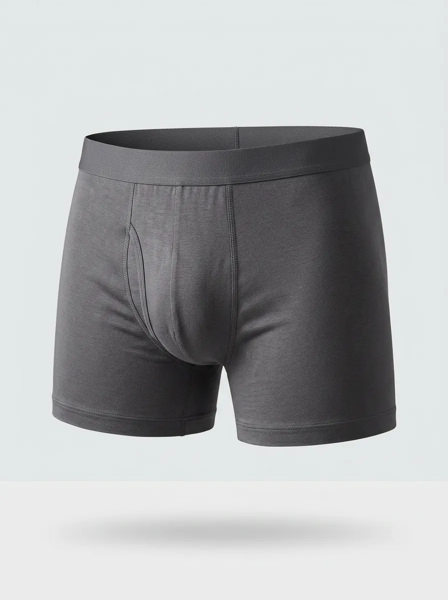 Men's Solid Charcoal Grey Comfortable Boxer Briefs