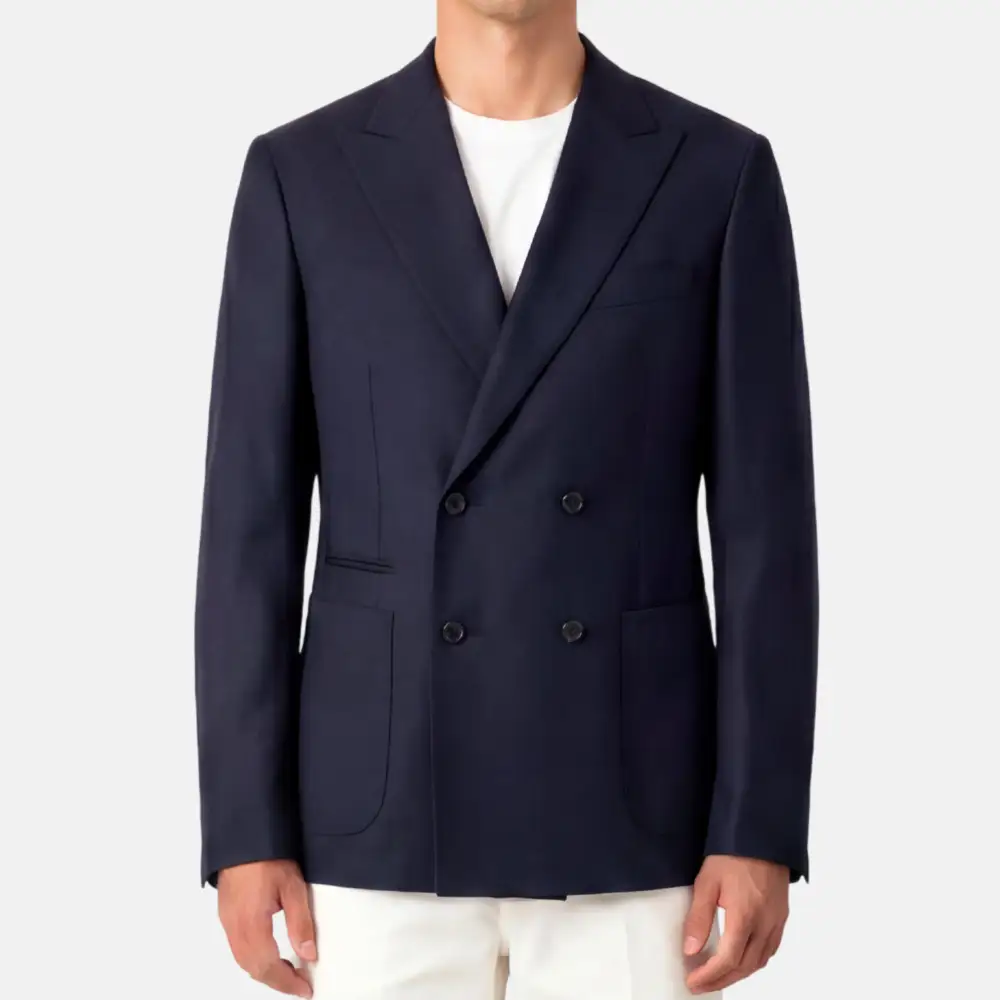Double Breasted Wool Blazer Jacket