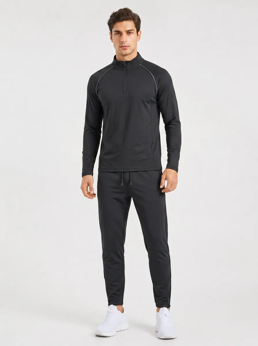 Men's Dynamic Quarter Zip Training Fitness Set