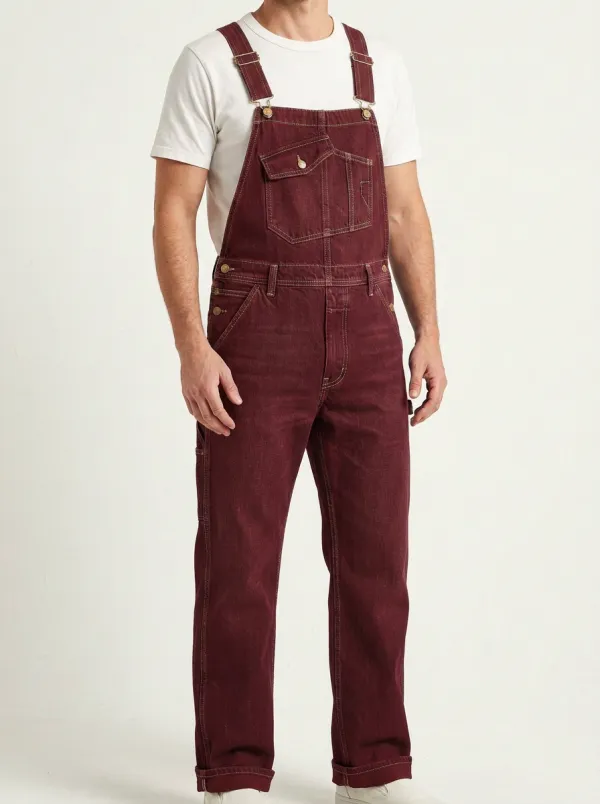Men's Casual Vintage Blue Denim Bib Overalls
