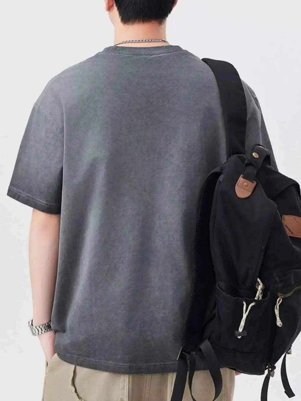 Soft Touch Letter Round Neck Short Sleeve T-Shirt