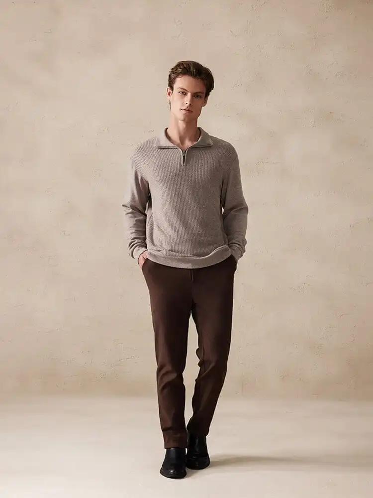 Stand Collar Button Placket Sweater